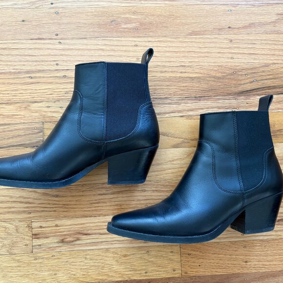 Everlane Western boot black leather Sz 8.5 - Picture 2 of 4